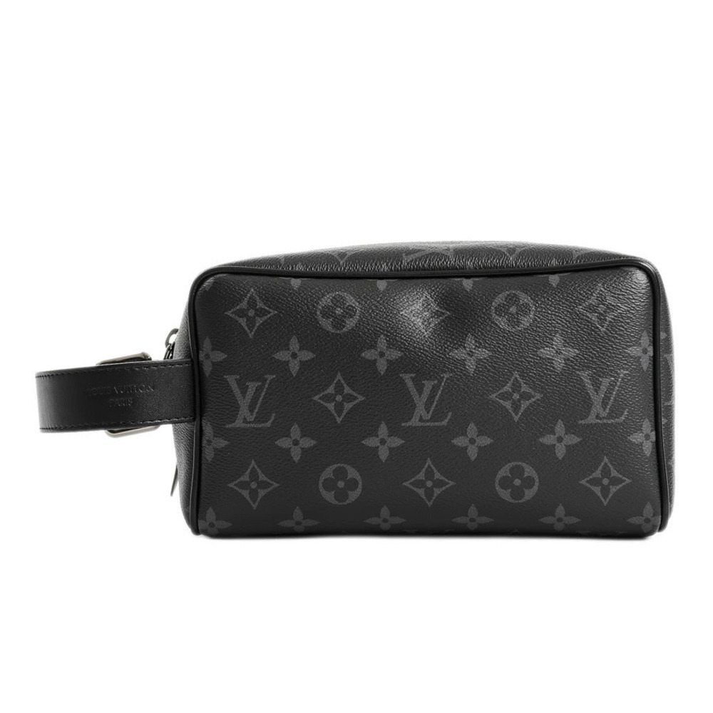 Louis Vuitton Locker Dopp Bag Pouch Leather Black